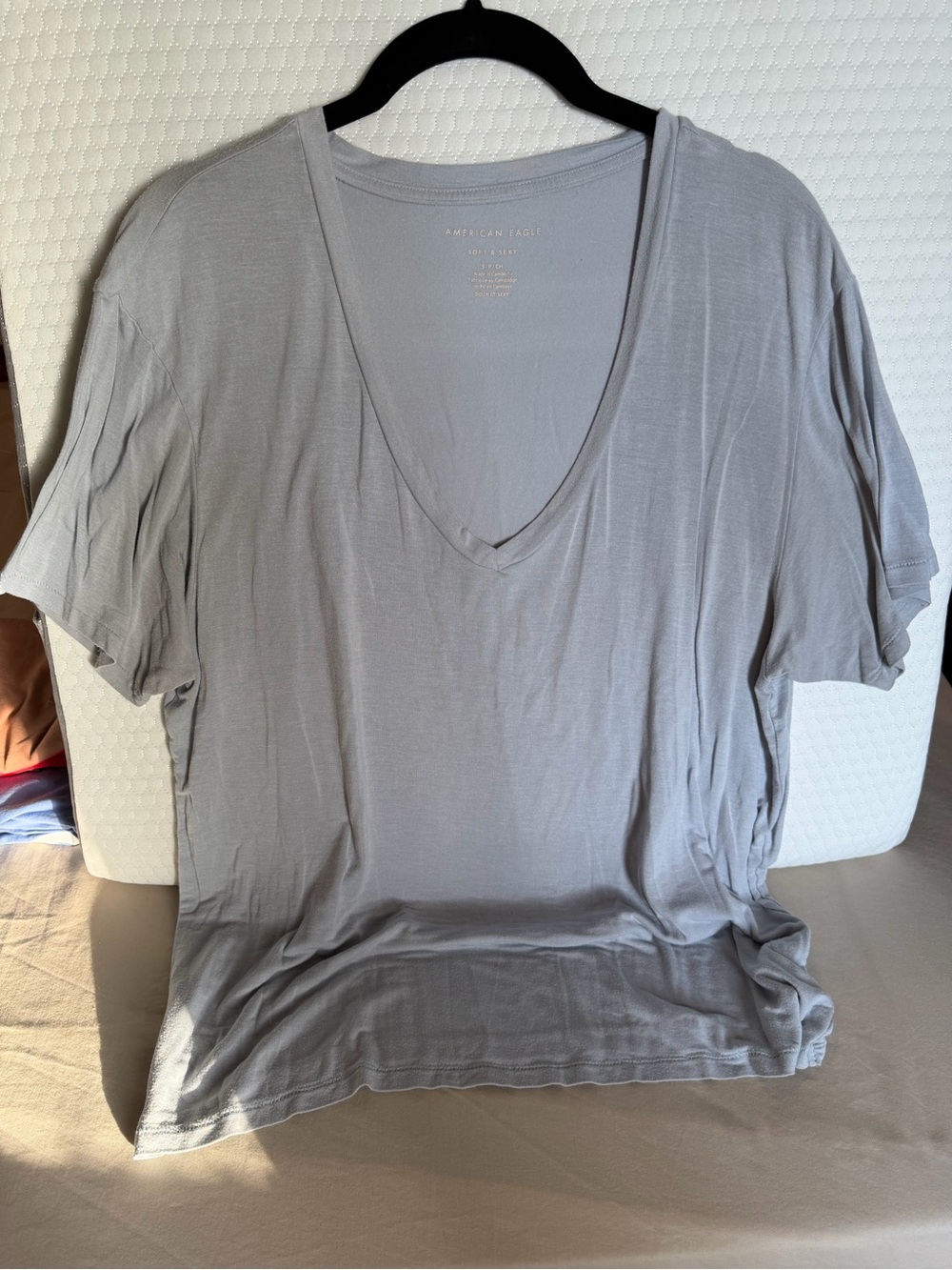 American Eagle Outfitters Soft & Sexy V-Neck Tee in Light Blue
